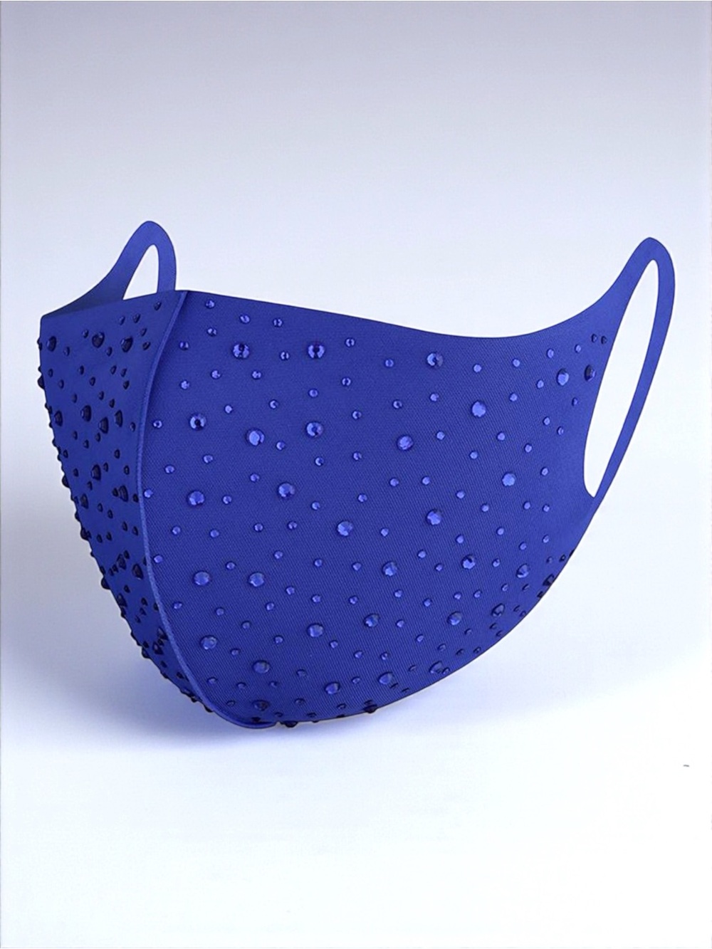 Royal Blue Rhinestone Face Mask Reusable Crystal Glam Party Mask NWT